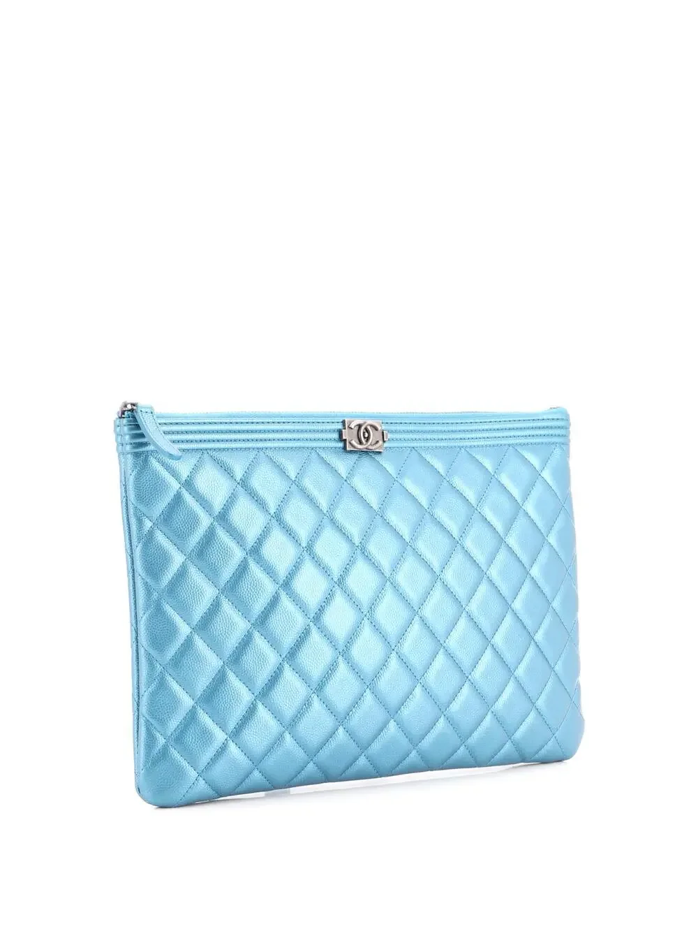 Chanel Boy O Case Clutch Quilted Caviar #322205C10B